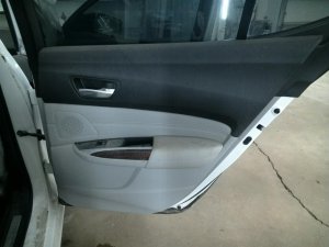 2015-2020 Acura TLX Gray Door Interior Trim Panel with Power Windows and Locks - Rear, Right (Passenger) (Used OEM)