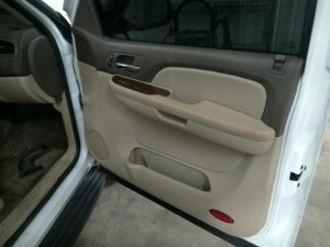 2007-2009 GMC Yukon XL Tan Door Interior Trim Panel with Power Windows and Locks - Front, Right (Passenger) (Used OEM)