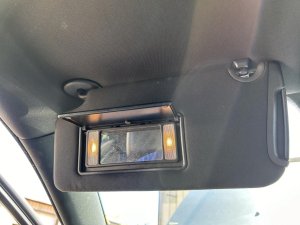 2012 Chrysler 300 Black Sun Visor with Illuminated Vanity Mirror - Left (Driver) (Used OEM)
