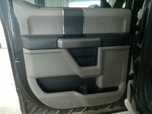 2015-2020 Ford F-150 Gray Door Interior Trim Panel - Rear, Left (Driver) (Used OEM)
