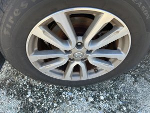 2013 INFINITI JX35 Silver 18x7.5 5-V Spoke Machined Charcoal Alloy Wheel (Used OEM)