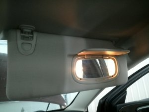 2015 Chrysler 200 Tan Sun Visor with Illuminated Vanity Mirror - Right (Passenger) (Used OEM)