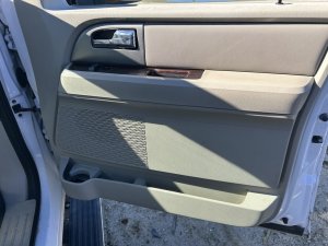2007-2014 Ford Expedition Tan Door Interior Trim Panel - Front, Right (Passenger) (Used OEM)