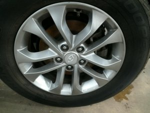 2019-2020 Hyundai Santa Fe 17x7 10-Spoke Silver Painted Alloy Wheel (Used OEM)