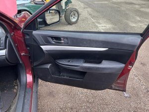 2010-2014 Subaru Legacy Black Door Interior Trim Panel with Power Windows and Locks - Front, Right (Passenger) (Used OEM)