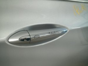 2016-2018 Chevrolet Cruze Silver Exterior Door Handle with Chrome Strip - Rear, Right (Passenger) (Used OEM)