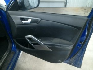 2012-2017 Hyundai Veloster Black Door Interior Trim Panel with Power Windows and Locks - Front, Right (Passenger) (Used OEM)