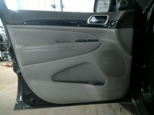 2011-2013 Jeep Grand Cherokee Gray Door Interior Trim Panel with Power Windows and Locks - Front, Left (Driver) (Used OEM)