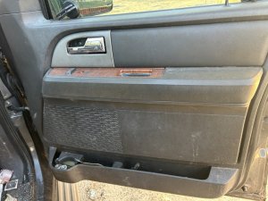2007-2014 Lincoln Navigator Black Door Interior Trim Panel with Power Windows and Locks - Front, Right (Passenger) (Used OEM)