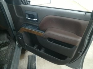 2015-2019 GMC Sierra 2500 HD Brown Door Interior Trim Panel with Power Windows and Locks - Front, Right (Passenger) (Used OEM)