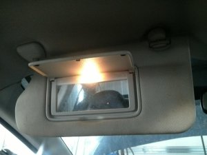 2016-2017 Nissan Maxima Gray Illuminated Sun Visor - Left (Driver) (Used OEM)