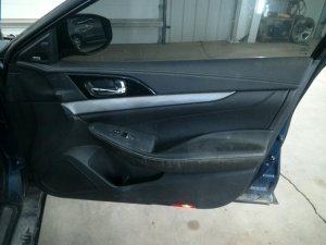 2016-2018 Nissan Maxima Black Door Interior Trim Panel with Power Windows and Locks - Front, Right (Passenger) (Used OEM)