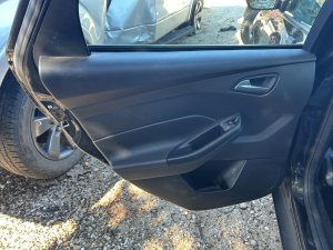 2012-2018 Ford Focus Black Door Interior Trim Panel with Power Windows and Locks - Rear, Left (Driver) (Used OEM)