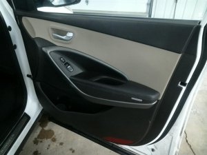 2013-2019 Hyundai Santa Fe Tan Door Interior Trim Panel with Power Windows and Locks - Front (Used OEM)
