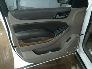 2015-2020 GMC Yukon XL Tan Door Interior Trim Panel with Power Windows and Locks - Front, Left (Driver) (Used OEM)