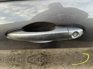 2014-2023 Jeep Cherokee Maroon Exterior Door Handle Assembly - Front, Left (Driver) (Used OEM)