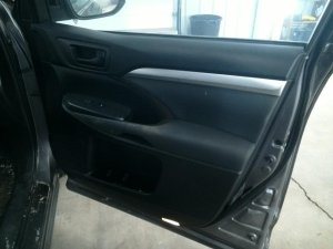 2014-2019 Toyota Highlander Black Door Interior Trim Panel with Power Windows and Locks - Front, Right (Passenger) (Used OEM)