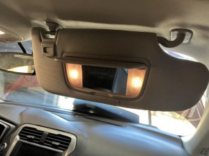 2017-2020 Ford Fusion Black Sun Visor with Illuminated Vanity Mirror - Right (Passenger) (Used OEM)