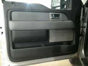 2009-2014 Ford F-150 Black Door Interior Trim Panel with Power Windows and Locks - Front, Left (Driver) (Used OEM)