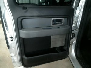 2010-2014 Lincoln Mark LT Black Door Interior Trim Panel with Power Windows and Locks - Rear, Left (Driver) (Used OEM)