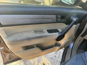2007-2011 Honda CR-V Tan Door Interior Trim Panel with Power Windows and Locks - Front, Left (Driver) (Used OEM)