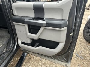 2015-2020 Ford F-150 Gray Door Interior Trim Panel - Rear, Right (Passenger) (Used OEM)