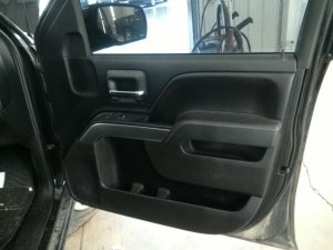2015-2019 GMC Sierra 2500 HD Black Door Interior Trim Panel with Power Windows and Locks - Front, Right (Passenger) (Used OEM)
