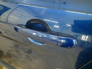 2013-2019 Ford Police Interceptor Sedan Silver Exterior Door Handle - Rear, Left (Driver) (Used OEM)