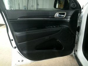 2014-2021 Jeep Grand Cherokee Black Door Interior Trim Panel with Power Windows and Locks - Front, Left (Driver) (Used OEM)