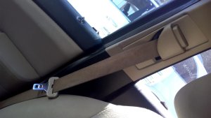 2011-2014 Dodge Avenger Tan Seat Belt Assembly - Front, Right (Passenger) (Used OEM)