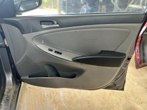 2012-2017 Hyundai Accent Gray Door Interior Trim Panel with Power Windows and Locks - Front, Right (Passenger) (Used OEM)