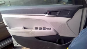 2019-2020 Hyundai Elantra Gray Door Interior Trim Panel with Power Windows and Locks - Front, Left (Driver) (Used OEM)