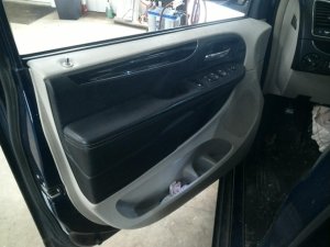 2011-2020 Dodge Grand Caravan Black Door Interior Trim Panel with Power Windows and Locks - Front, Left (Driver) (Used OEM)