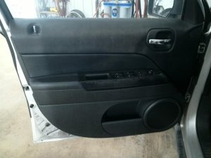 2011-2017 Jeep Compass Black Door Interior Trim Panel with Power Windows and Locks - Front, Left (Driver) (Used OEM)
