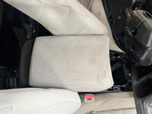 2017-2021 Honda CR-V Red Floor Console Lid with Cloth Armrest (Used OEM)
