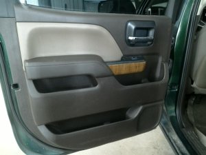 2015-2019 GMC Sierra 2500 HD Brown Door Interior Trim Panel - Rear, Left (Driver) (Used OEM)