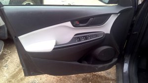 2022-2023 Hyundai Kona Black Door Interior Trim Panel with Power Windows and Locks - Front, Left (Driver) (Used OEM)