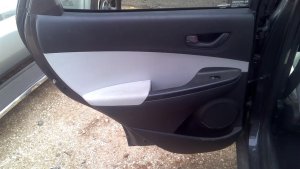 2022-2023 Hyundai Kona Black Door Interior Trim Panel with Power Windows and Locks - Rear, Left (Driver) (Used OEM)