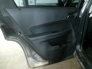 2010-2017 GMC Terrain Black Door Interior Trim Panel with Power Windows and Locks - Rear, Left (Driver) (Used OEM)