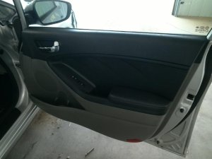 2014-2016 Kia Forte Black Door Interior Trim Panel with Power Windows and Locks - Front, Right (Passenger) (Used OEM)