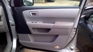 2009-2015 Honda Pilot Gray Door Interior Trim Panel with Power Windows and Locks - Front, Right (Passenger) (Used OEM)