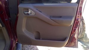 2005-2015 Nissan Xterra Tan Door Interior Trim Panel with Power Windows and Locks - Front, Right (Passenger) (Used OEM)