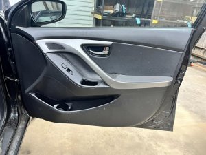 2011-2016 Hyundai Elantra Black Door Interior Trim Panel with Power Windows and Locks - Front, Right (Passenger) (Used OEM)