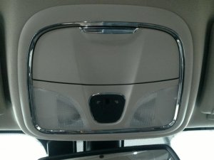 2014-2018 Jeep Cherokee Tan Overhead Console Panel with Chrome Bezel (Used OEM)