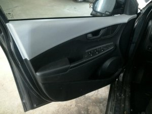 2018-2023 Hyundai Kona Black Door Interior Trim Panel with Power Windows and Locks - Front, Left (Driver) (Used OEM)