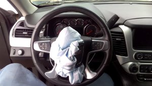2015-2016 GMC Yukon XL Black Manual Tilt Steering Column with Cruise and Radio Controls (Used OEM)
