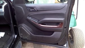 2015-2020 GMC Yukon XL Black Door Interior Trim Panel with Power Windows and Locks - Front, Right (Passenger) (Used OEM)