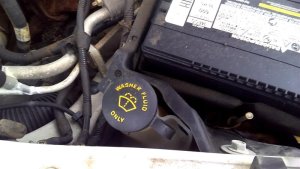 2009-2014 Ford F-150 Washer Fluid Reservoir Assembly with Pump and Battery Tray (Used OEM)