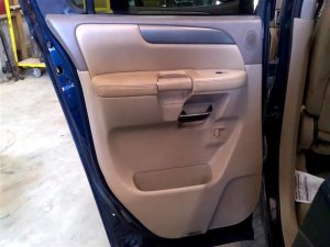 2004-2010 INFINITI QX56 Black Door Interior Trim Panel with Power Windows and Locks - Rear, Left (Driver) (Used OEM)