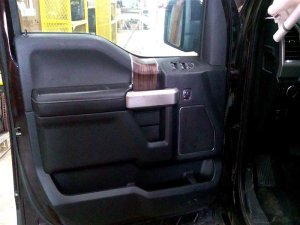 2015-2020 Ford F-150 Black Door Interior Trim Panel with Power Windows and Locks - Front, Left (Driver) (Used OEM)